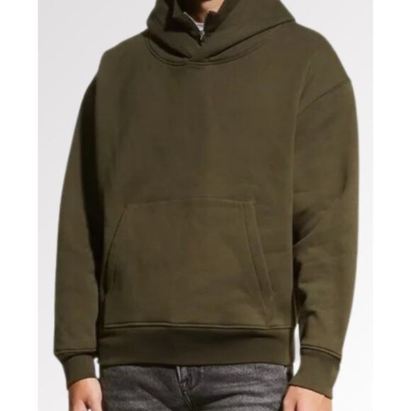 FRAME MEN’s Hooded Zip-Collar Sweatshirt Green Men's XL - Picture 1 of 13